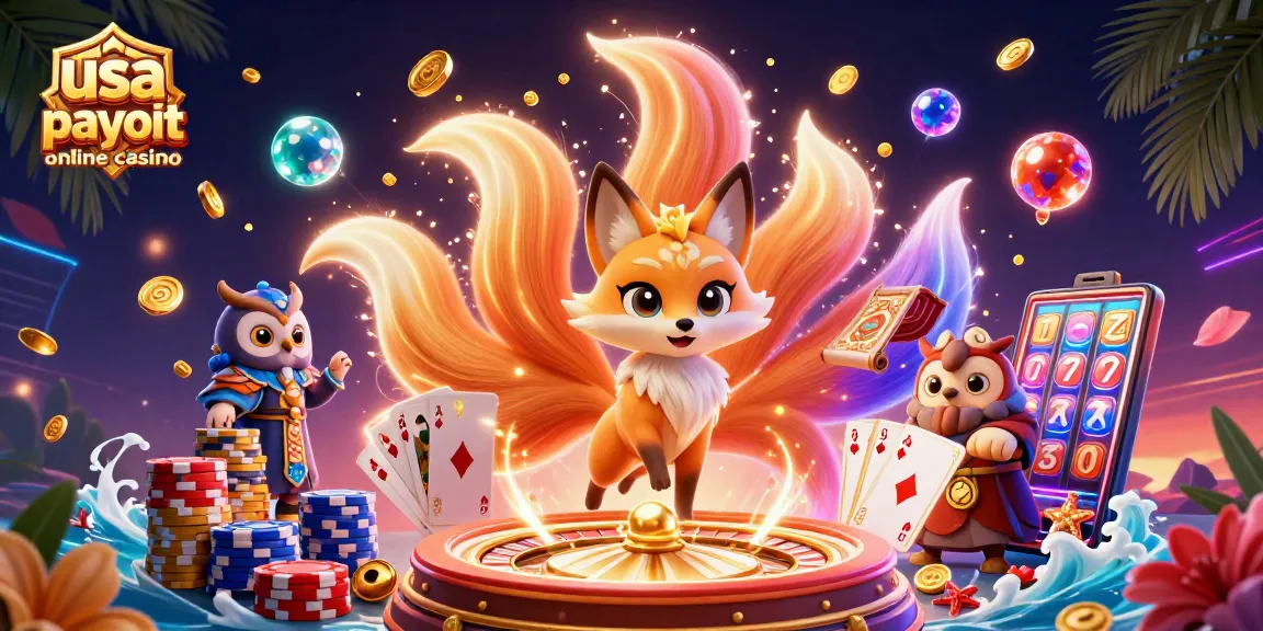 Experience excitement at the usa best payout online casino with vibrant characters and thrilling casino elements.