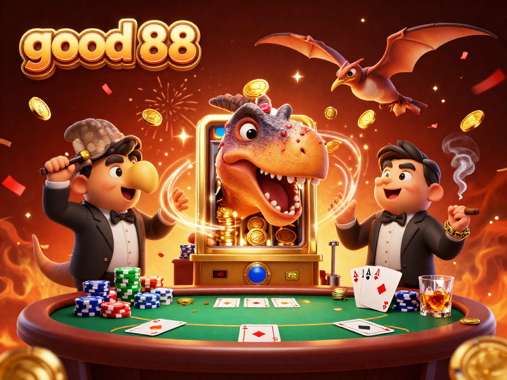 Experience thrilling wins at good 88 with dynamic casino gameplay illustrated in a vibrant scene.
