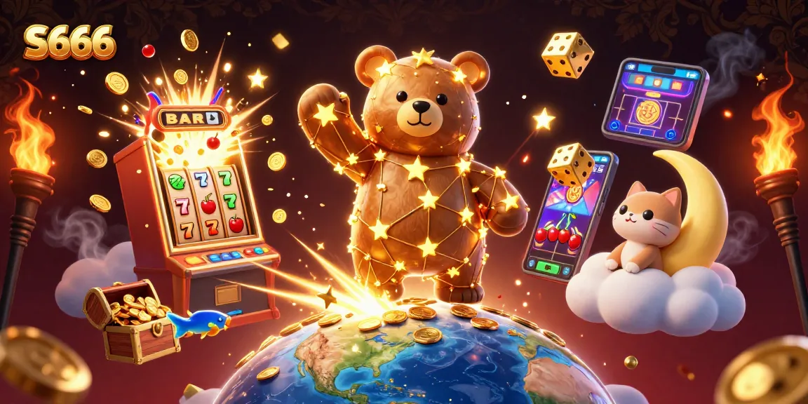 S666 gaming adventure: Big wins with vibrant jackpots and cosmic characters.