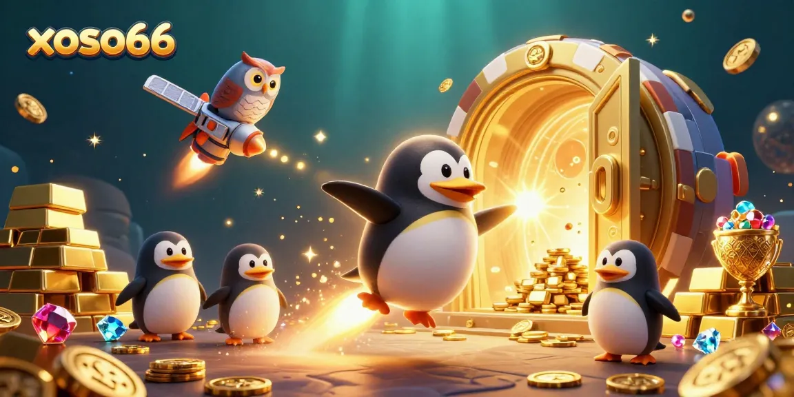 Experience excitement with xoso66 as the golden penguin heads to the casino space station!